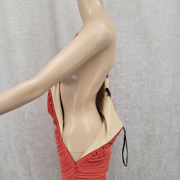 Michael Costello x REVOLVE Honor Mini Dress in Rust Ruched Bodycon - Picture 9 of 13